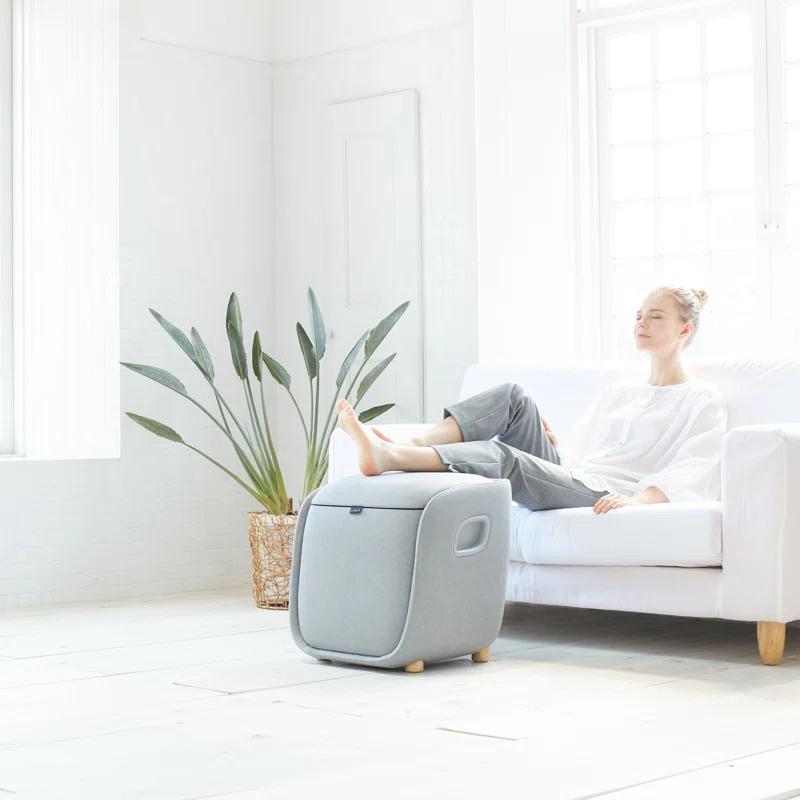 Synca Wellness Upholstered Heated Massage Chair with Ottoman