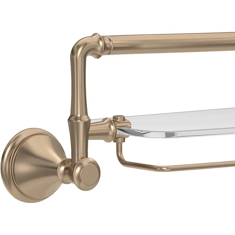 Delta Cassidy 18 in. Glass Shelf with Towel Bar