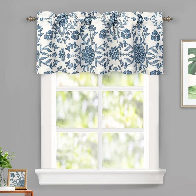 DriftAway Twyla Floral Tailored 52'' W Window Valance