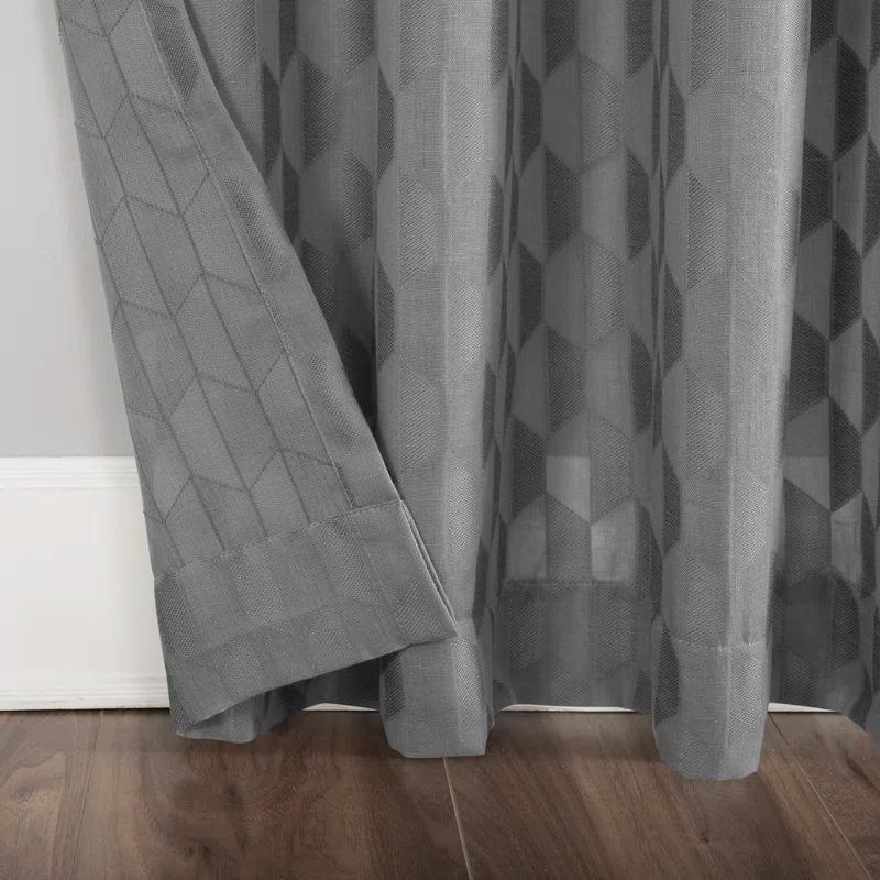 Scott Living Scott Living Verge Geometric Clipped Jacquard Semi-Sheer Rod Pocket Curtain Panel