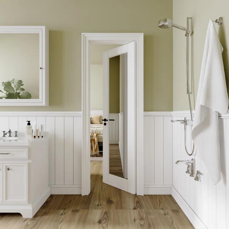 ARK DESIGN 1 Lite Mirrored Prefinished Door Slab Solid Manufactured Wood Core Standard Door