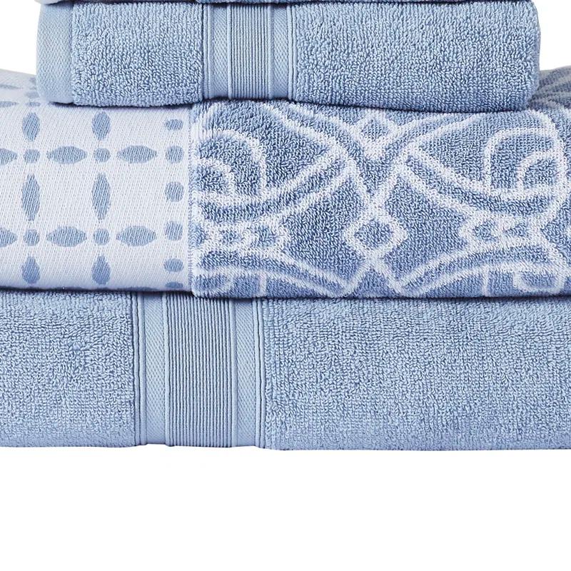 Modern Threads Modern Threads 6 Piece Set, 2 Bath Towels, 2 Hand Towels, 2 Washcloths Yarn Dyed Jacquard/Solid Towel Set Monroe