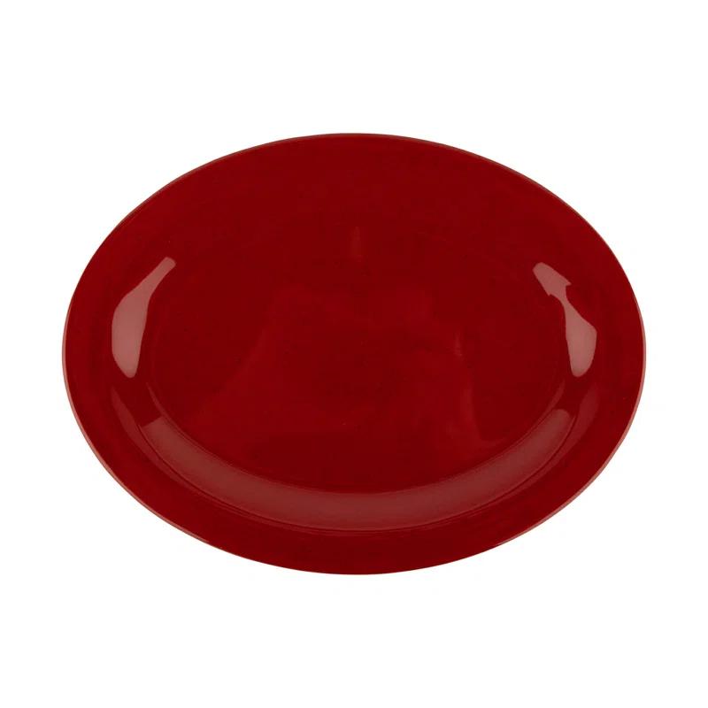 G.E.T. GET Melamine Oval Serving Platters,Red (Set of 12)