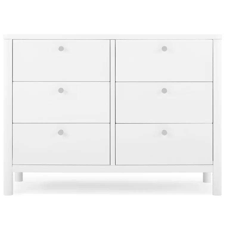 Delta Children Delta Children Brooks 6 Drawer Dresser With Interlocking Drawers (Includes 3 Sets Of Knobs – Choose From Natural, Brushed Nickel & Melted Bronze), Bianca