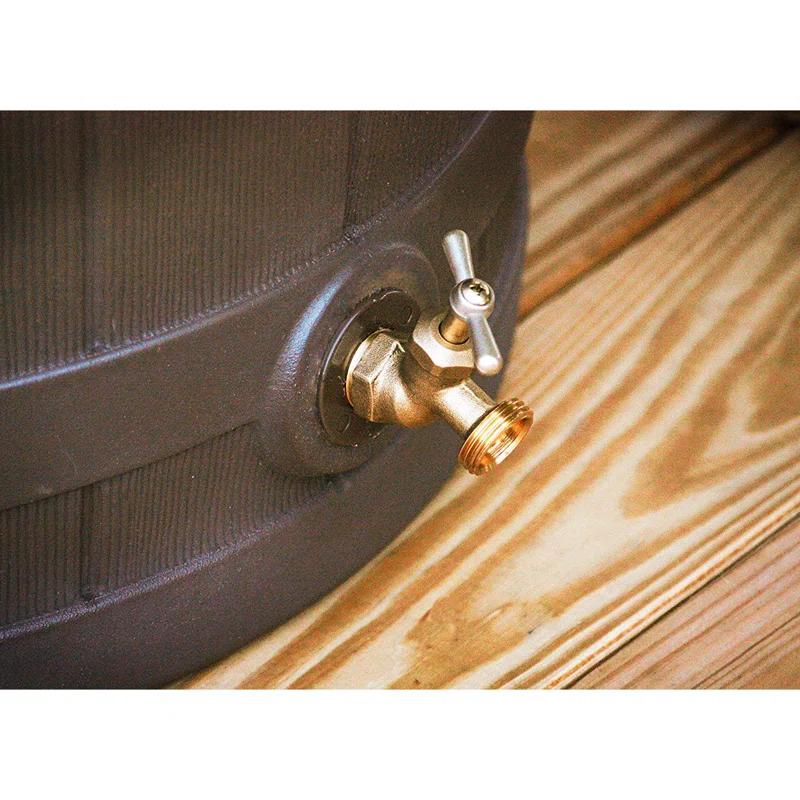 Good Ideas Rain Wizard Whiskey Style Rain Barrel with Overflow and Spigot