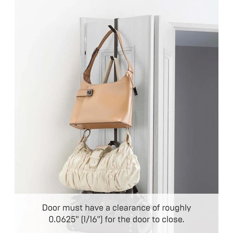 Yamazaki Home Over The Door Hooks - Vertical Hanging Coat Rack, Steel, Over-the-Door