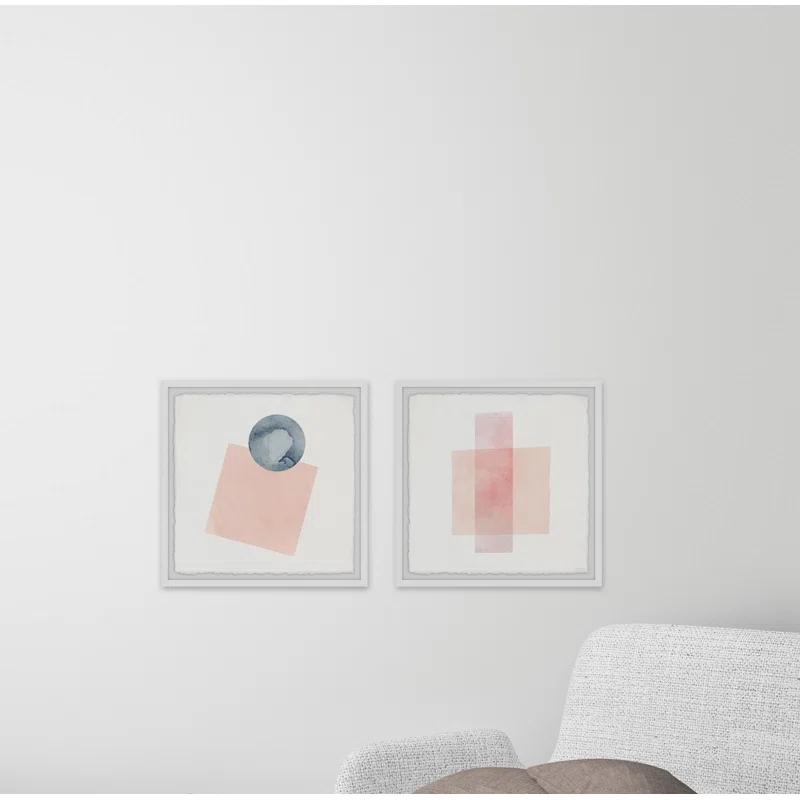 Parvez Taj " Peaches And Shapes " by Parvez Taj 2 - Pieces Painting Print