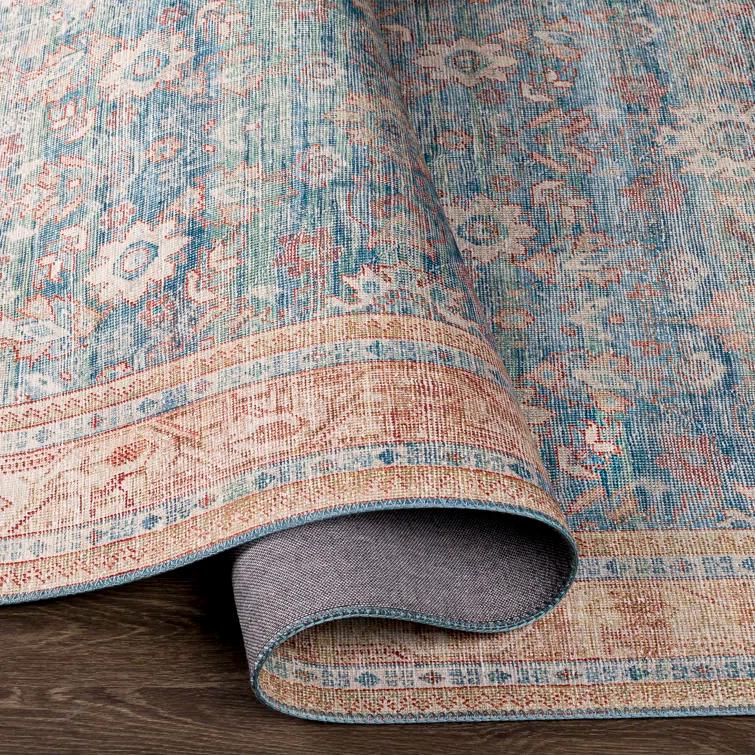 Emi Oriental Dark Blue/Brick Red/Cream Area Rug