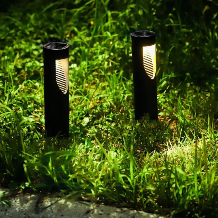 Techko 12.2" Solar Bollard LED Pathway Light (Set of 2)