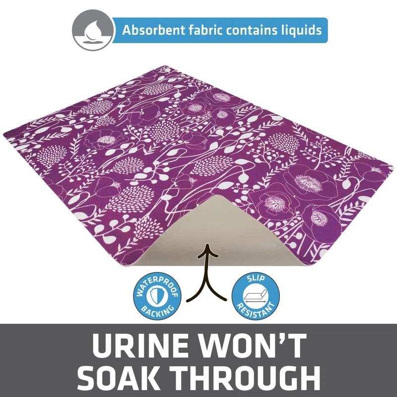 Cat Litter Mat for Litter Box, Protective & Decorative - Absorbent, Waterproof, Machine Washable