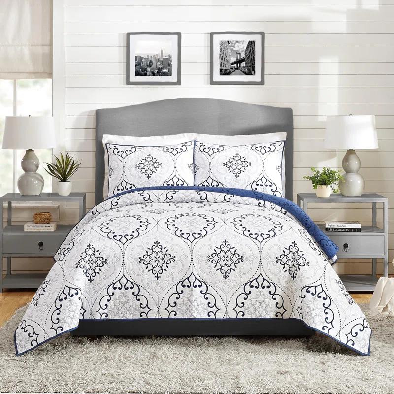 Modern Heirloom Chambers 3-Piece Embroidered Quilt Set