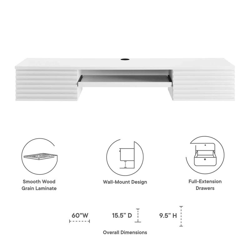 Modway Modway Render Wall Mount Wood Office Desk