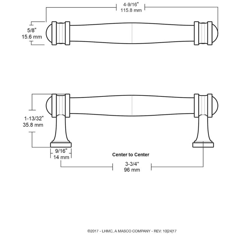 Franklin Brass Charmaine 3.75" Center Bar pull