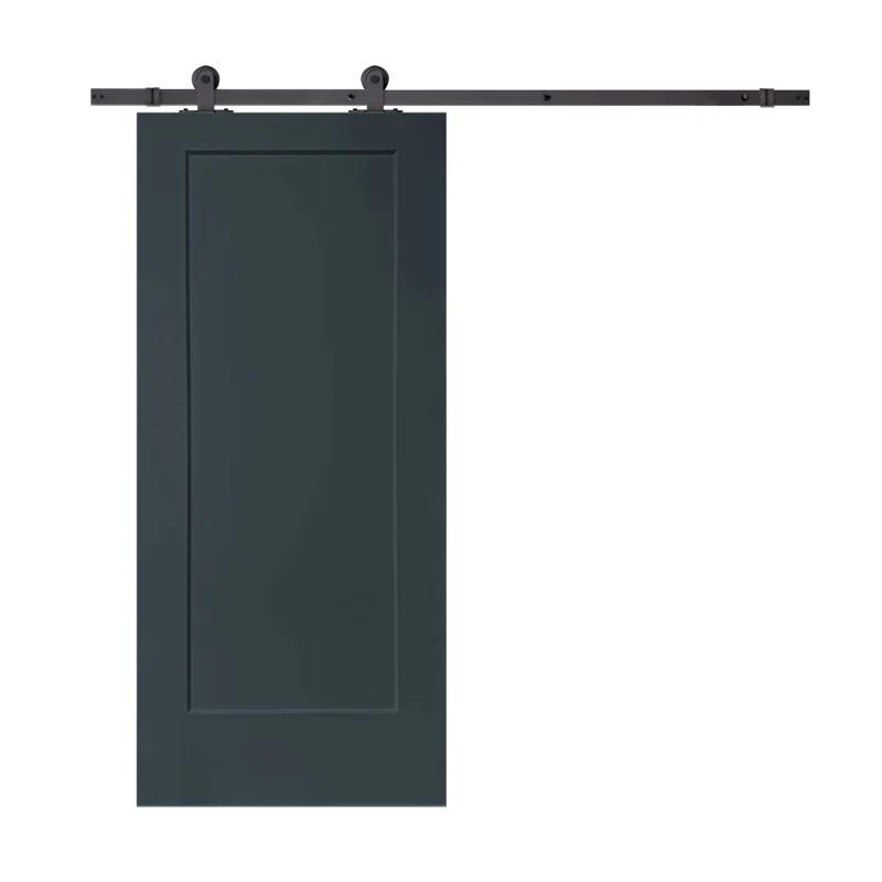 Calhome 1 Panel Shaker Composite Modern Interior Sliding Barn Door with Hardware Kit
