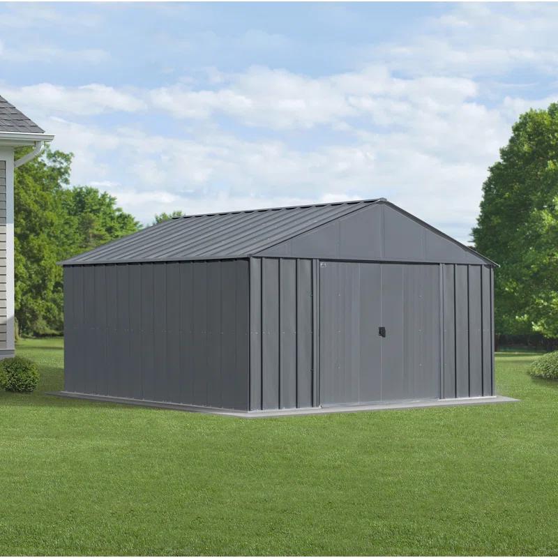 12 ft. W x 12 ft. D Galvanized Steel Storage Shed