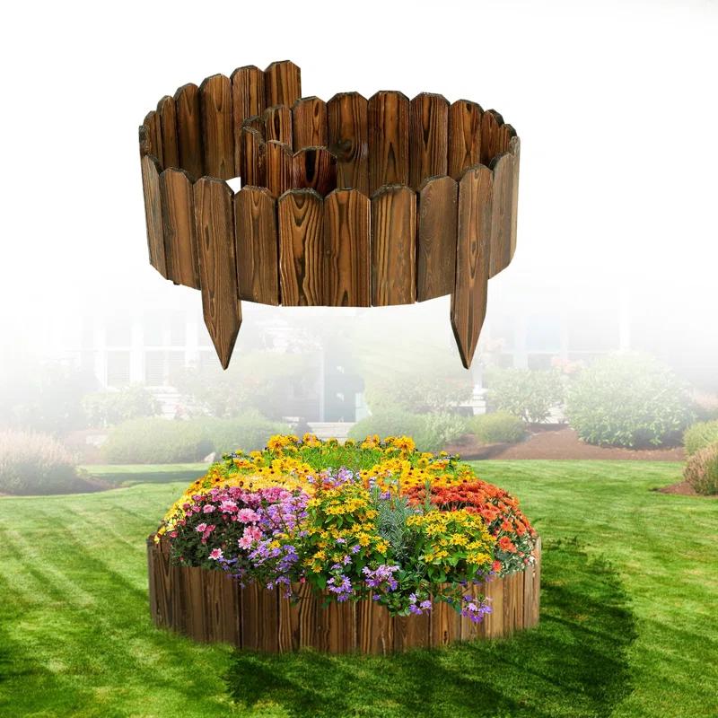 RAYNED LLC Wooden Garden Edging