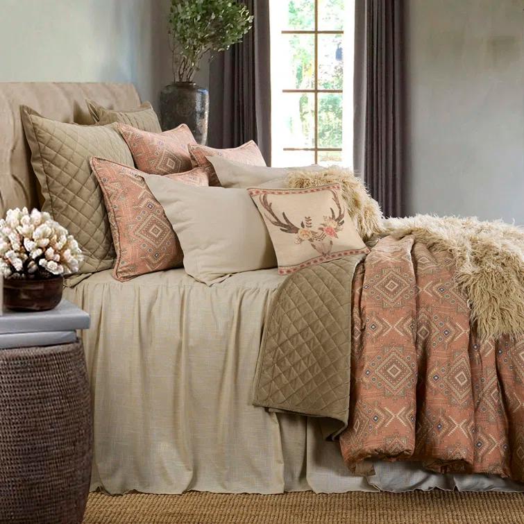 HiEnd Accents Luna Washed Linen Romantic Classic Chic Casual Modern Rustic Farmhouse Bedspread Set