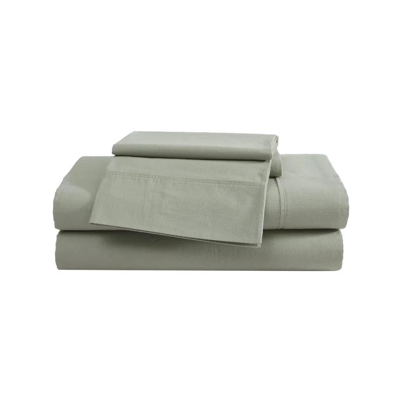 Eddie Bauer Eddie Bauer Solid Brushed Percale Cotton Sheet Set