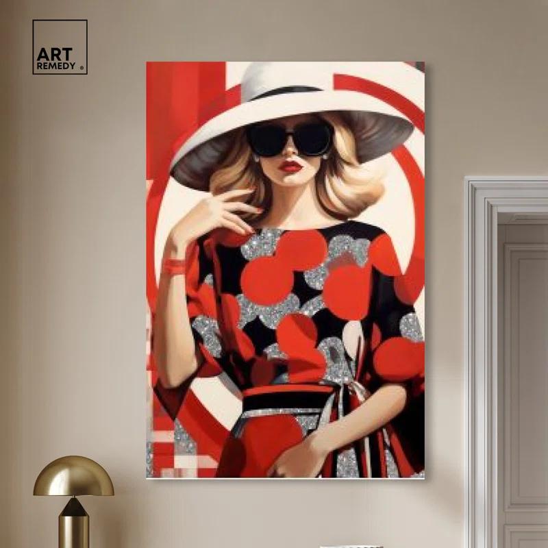 Art Remedy Stunning In Red II Canvas Retro Art Prints by Art Remedy