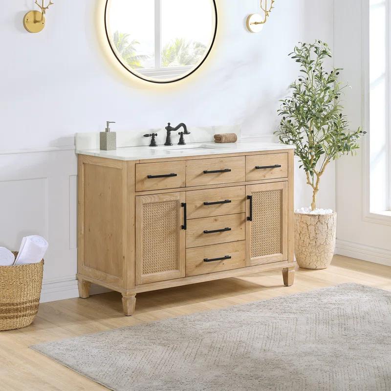 Solana 47.2" Single Bathroom Vanity Base Only in Weathered Fir