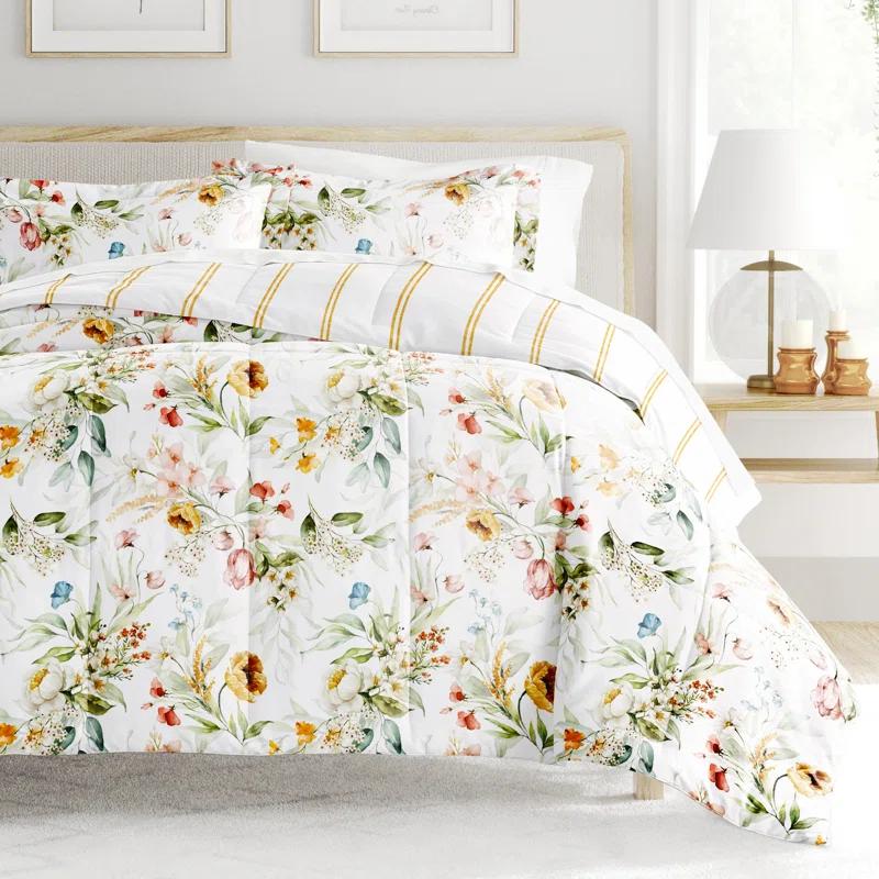 IEnjoy Home 7-Piece Bedding Bundle - Pattern Comforter and Sheet Set