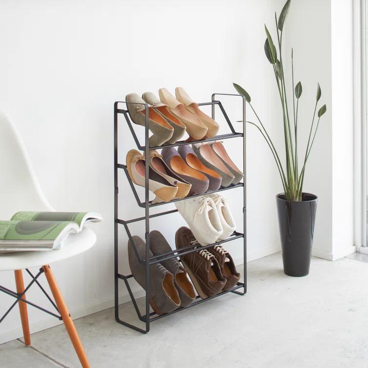 Yamazaki Home Slim Shoe Rack, Steel, Holds 8 to 12 shoes