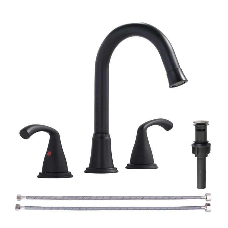 Widespread 2-handle Bathroom Faucet with Drain Assembly