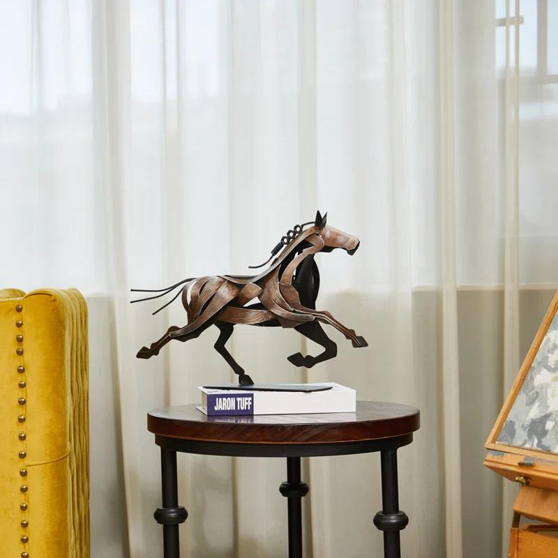 Loon Peak® Loon Peak® Handmade Metal Horse Statue Sculpture Décor for Horse Lovers Gifts