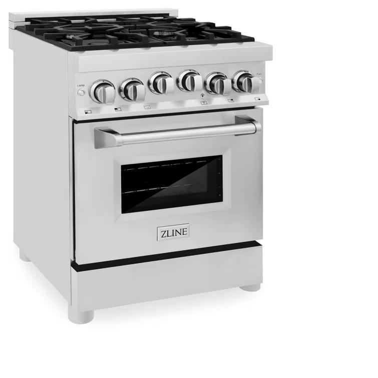 ZLINE ZLINE 24" 2.8 cu. ft. Range with Gas Stove and Gas Oven in Fingerprint Resistant RG24