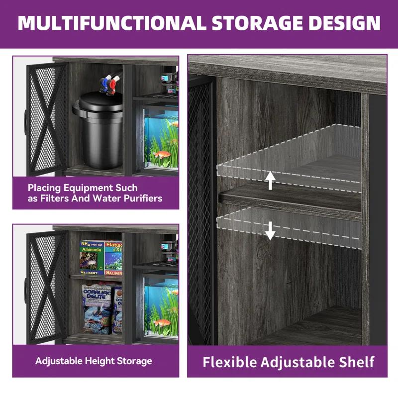Archie & Oscar™ Chickerell 55-75 Gallon Rectangle Heavy Duty Metal Aquarium Stand with Power Outlets