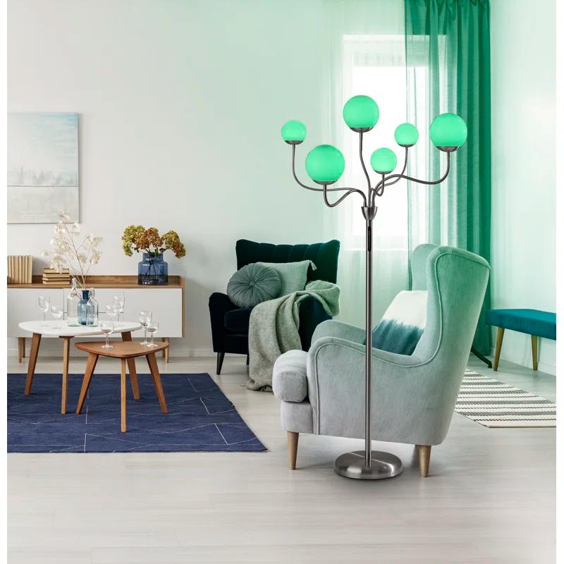 Adesso Phoebe 64'' Brushed Steel LED Tree Floor Lamp