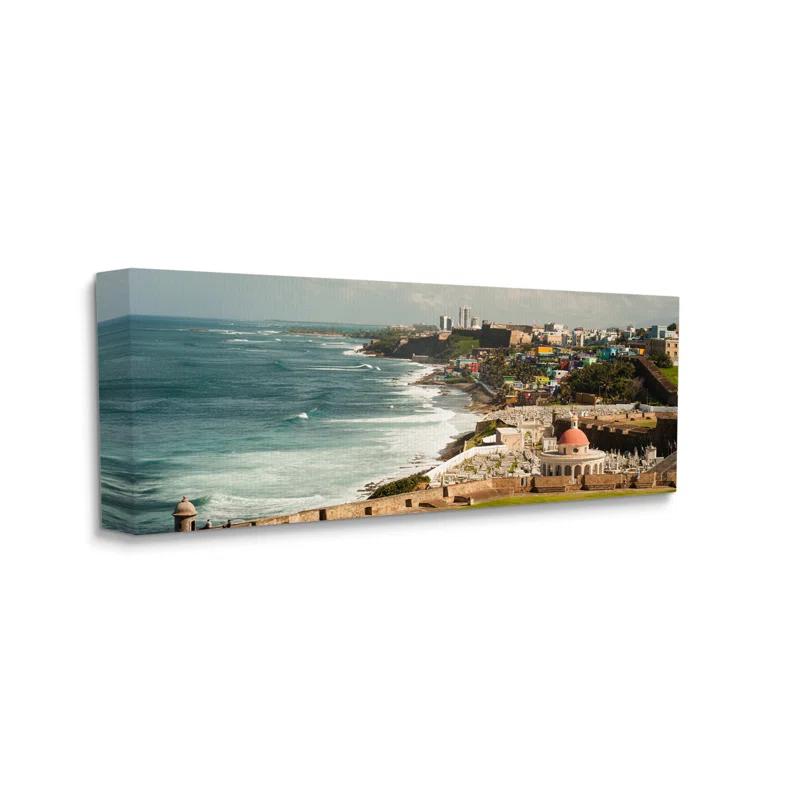 Stupell Industries " Old San Juan Puerto Rico Coastal Landscape " by Nick Saez