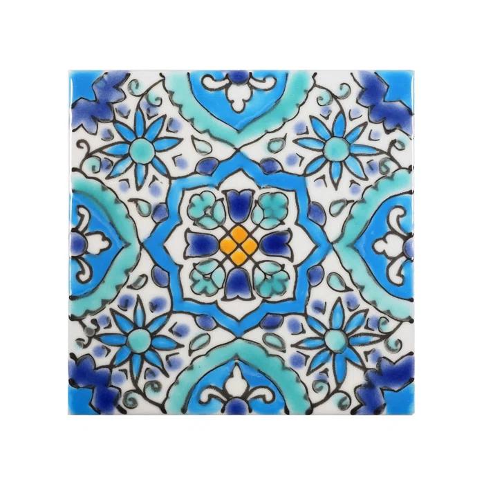Casablanca Market Mediterranean 4'' x 4'' Hand Painted Ceramic Decorative Accent Tile