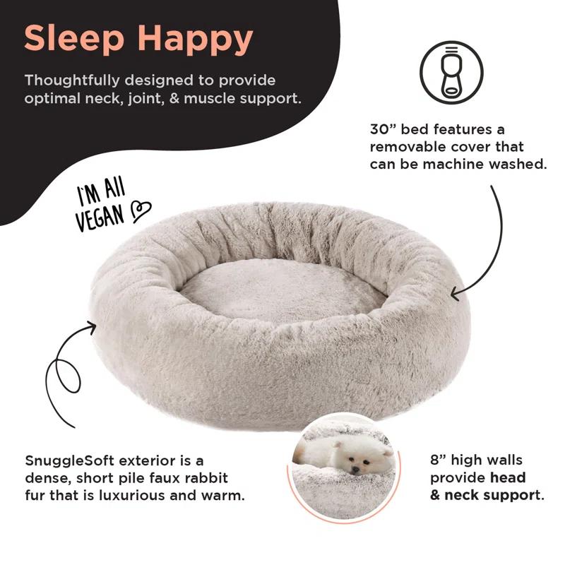 Best Friends By Sheri Best Friends by Sheri SnuggleSoft Faux Fur Memory Foam Calming Donut Bed
