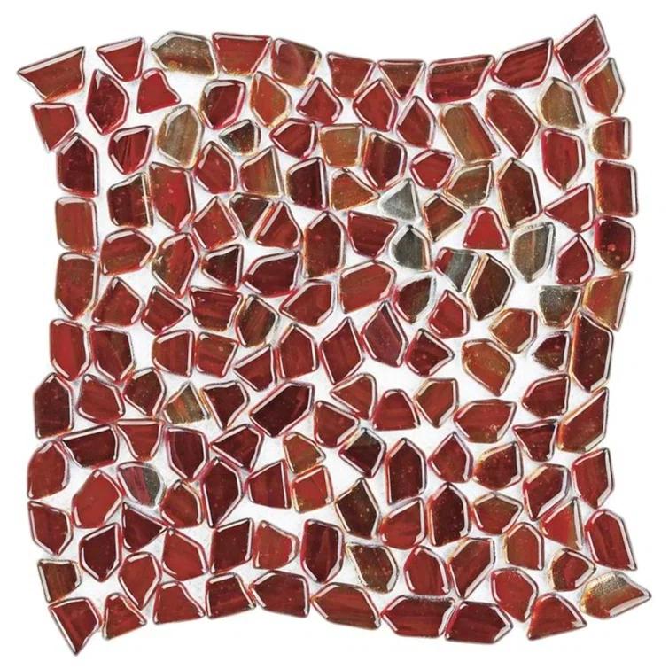 Bond Tile Fractal Pebble 11.88 in. x 11.88 in. Polished Glass Wall Mosaic Tile (0.98 Sq. Ft. / Each)