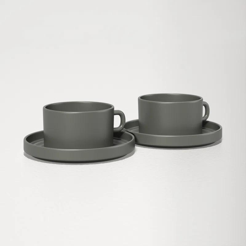PILAR Stoneware Teacup & Saucer