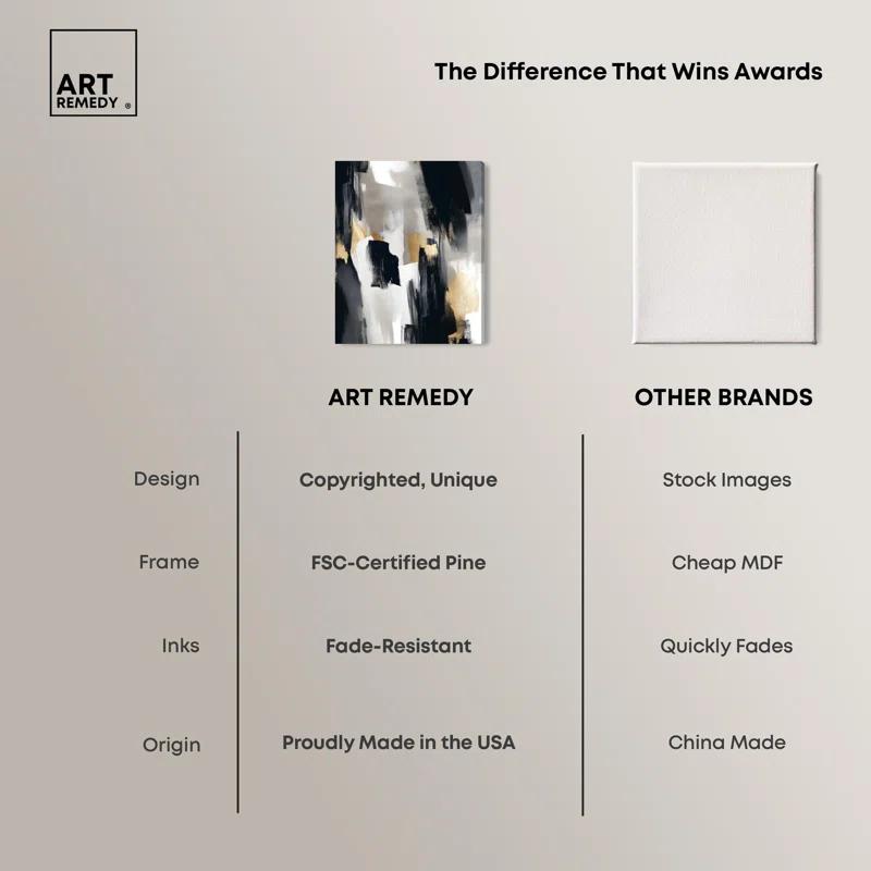 Art Remedy Lost Between Canvas Modern Black And White Abstract Art by Art Remedy