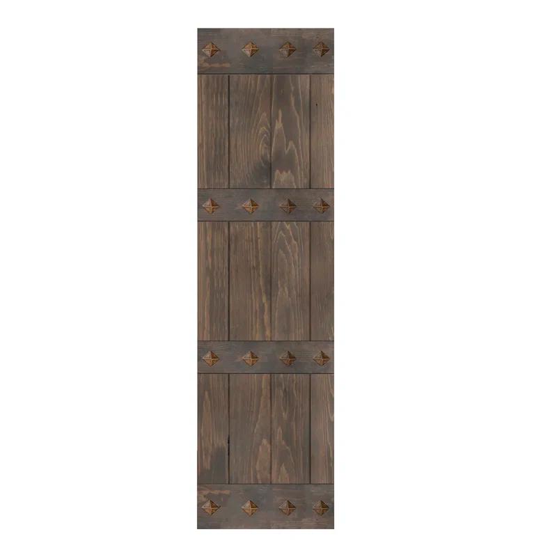 IsLife 84'' Solid Wood Paneled Matte without Installation Hardware Kit Barn Door