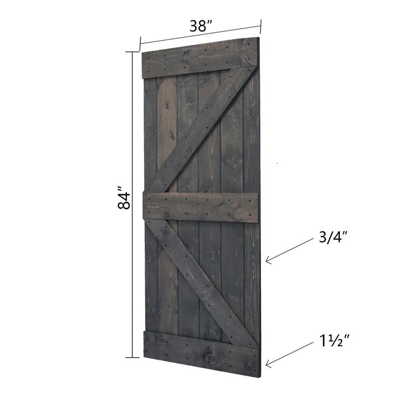 IsLife K Style Solid Wood Sliding Barn Door Without Hardware Kit (Door Slab Only) - Assembly Needed