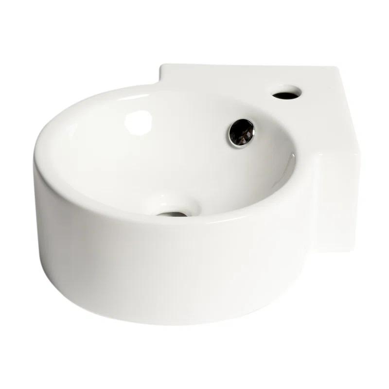 Alfi Brand ABC121 Alfi Brand 12'' White No Oval Bathroom Sink with Overflow