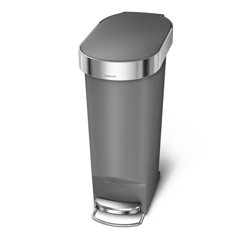 Simplehuman 10.6 Gallon Slim Kitchen Step Trash Can with Liner Rim