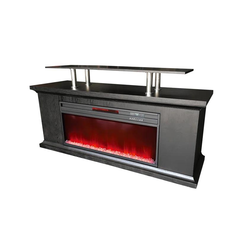 Lifesmart TV Stand for TVs up to 72" with Electric Fireplace Included