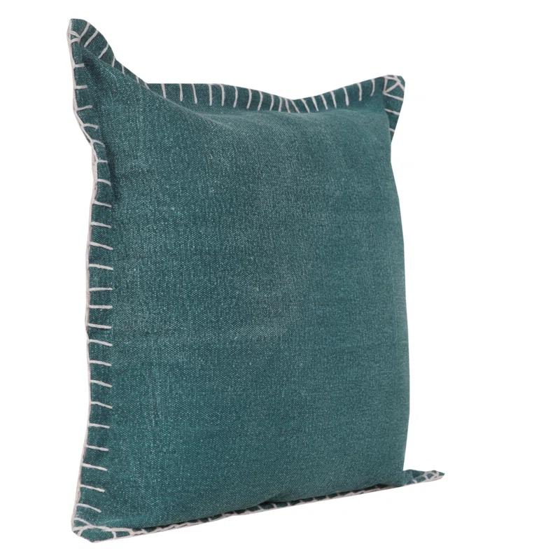 Rajani Home Contemporary Solid Stonewashed Handmade Cotton Throw Pillow Set