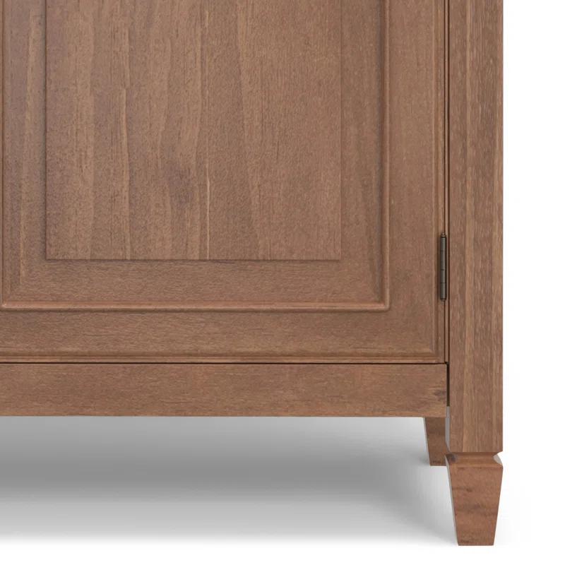 Simpli Home Connaught Solid Wood 2 - Door Accent Cabinet Entryway Storage Cabinet