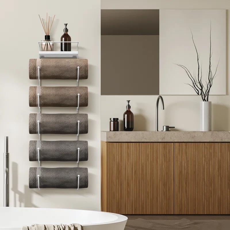 Sorbus 5-Tier Wall Mounted Metal Towel Rack with Shelf