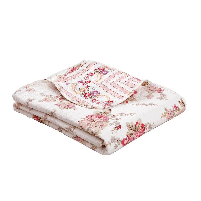 Stella Floral Reversible Cotton Throw Blanket 60" x 50"