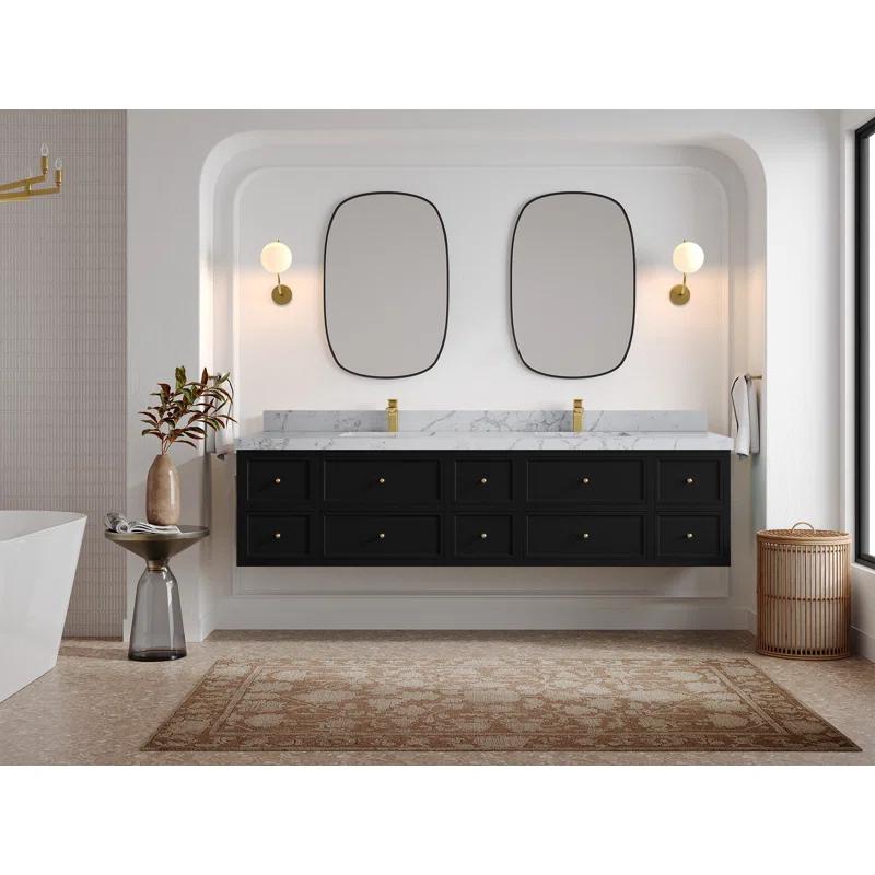Willow Collections Roswell Floating 84'' Double Bathroom Vanity with Top