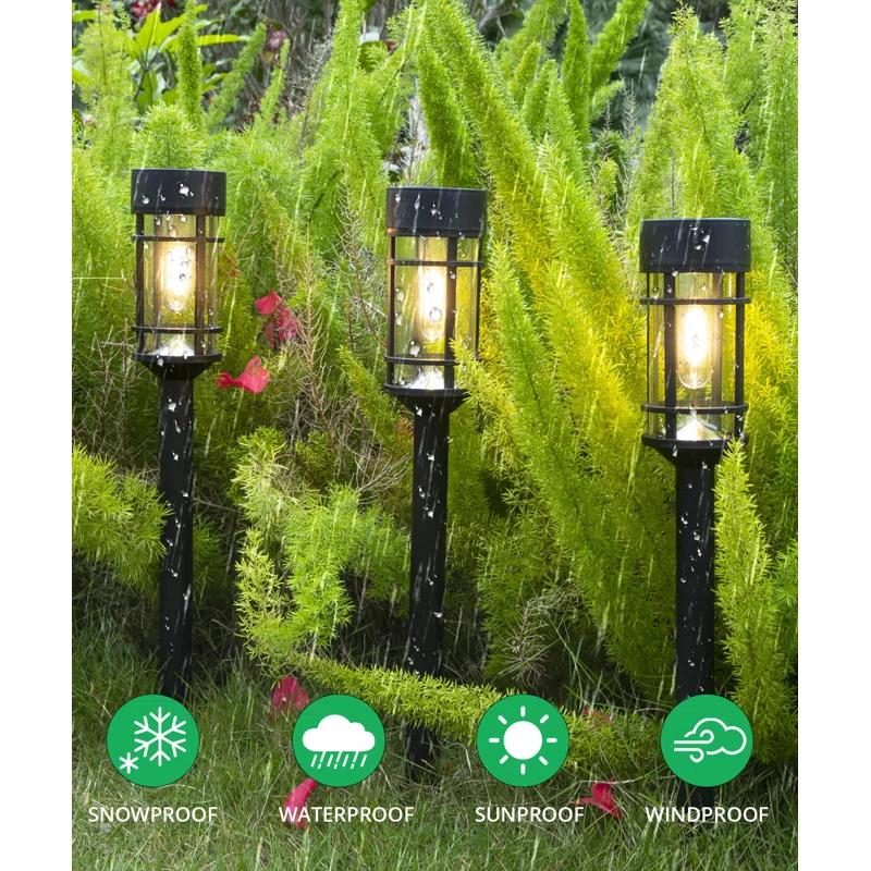 Zeki Shoggy 8 Pack Solar Pathway Lights Outdoor, Waterproof Solar Lights Outdoor With Metal & Glass Design - Auto On/Off, Long-Lasting, Landscape Lighting For Garden, Yard, Lawn, Driveway, Walkway