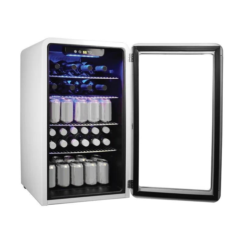 Magic Chef Magic Chef 17.5'' W 20 Cans (12 oz.) 3.4 Cubic Feet Beverage Cooler with Wine Storage and Glass Door