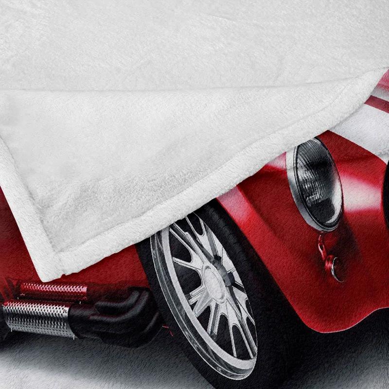 Ambesonne Ambesonne Cars Fleece Throw Blanket Old Fashioned Vintage Artwork Red